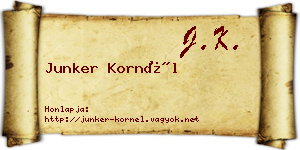 Junker Kornél névjegykártya